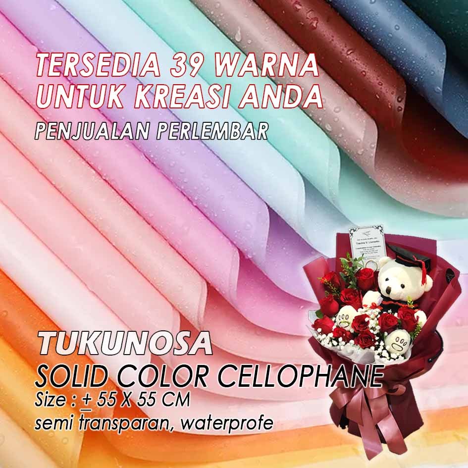 

SOLID COLOR CELLOPHANE - FLOWER WRAPPING PAPER SEMI TRANSPARAN KERTAS BUKET BUNGA WARNA POLOS BOUQUET BUCKET