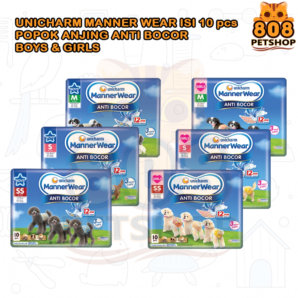 POPOK UNICHARM Manner Wear Pet Popok Anjing Diapers BOYS GIRLS