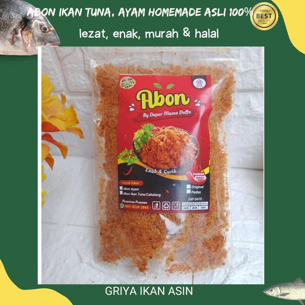 

Abon Ayam Asli 100% Halal Tanpa Pengawet 50g/abon ayam, ikan tuna asli homemade super lembut