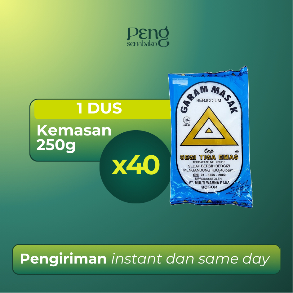 

SEGI TIGA EMAS Garam (250g x 40pcs)