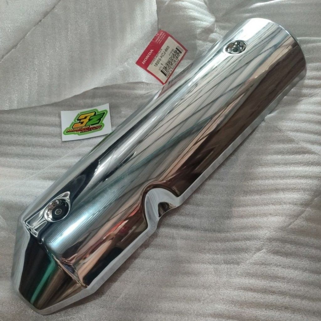 Cover tutup protector tameng knalpot muffler Tirev Tiger Revo KCJ original baru AHM / 18355-KCJ-660