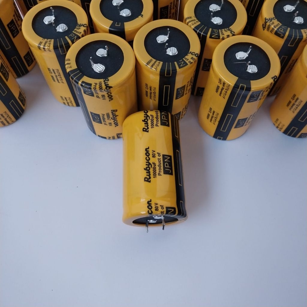 Jtterang Elco Rubycon Kuning Jpn 10000Uf 80V , Elco Rubycon Yellow 80V 10000Uf , Elco Rubycon Kuning