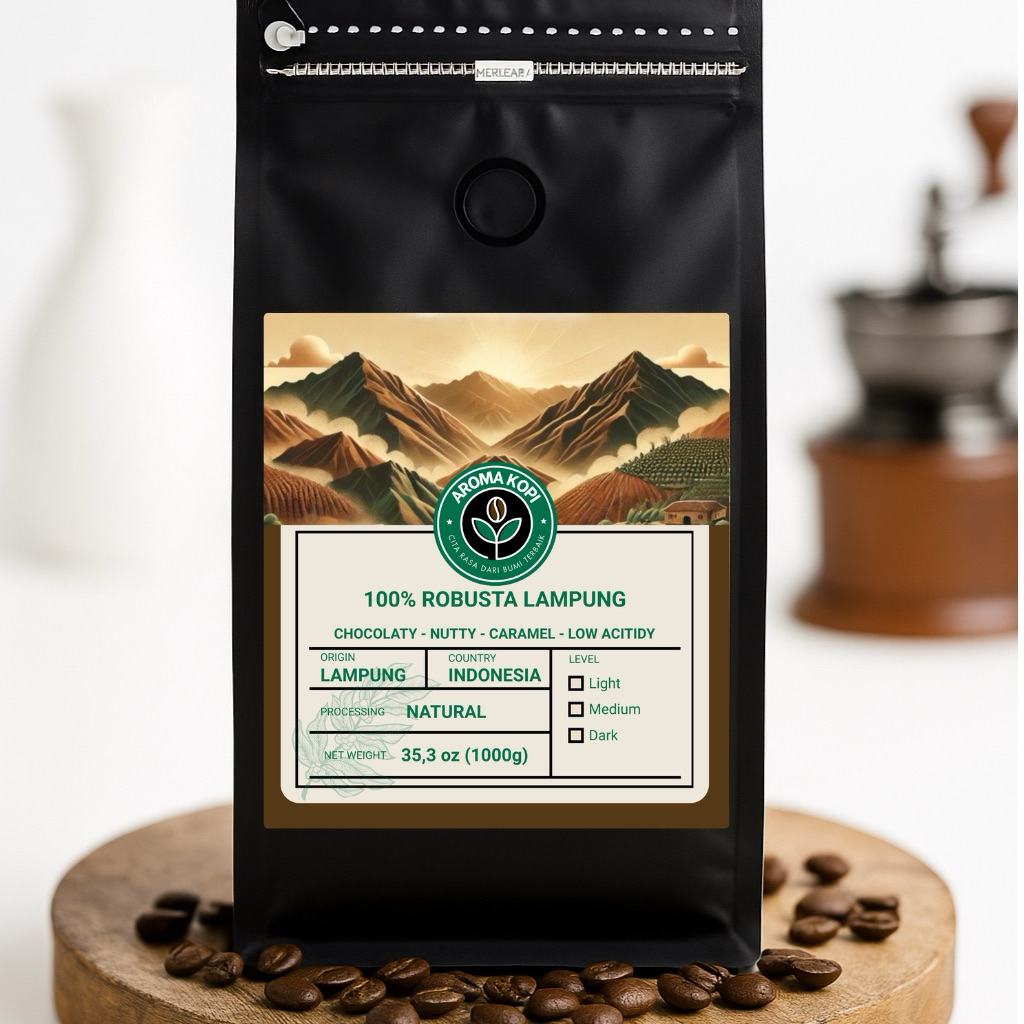 

Kopi Robusta Lampung 1Kg – Biji Kopi & Bubuk Fresh Roast Natural Asli Aroma Kopi