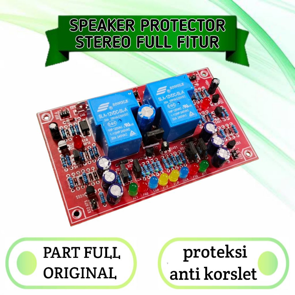 Kit speaker protektor stereo 30A anti jedug full fitur ocp anti korslet dcp dc protector plus indika