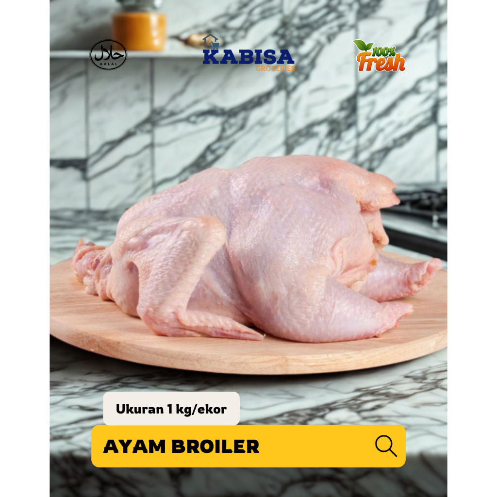 

ayam broiler 1 kg segar fresh 1 ekor siap kirim