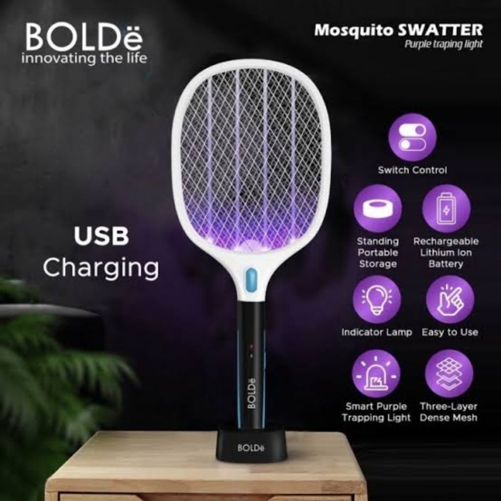 Raket Nyamuk Bolde Mosquito Swatter Bolde Raket Nyamuk Recharge Raket Nyamuk Premium Bolde