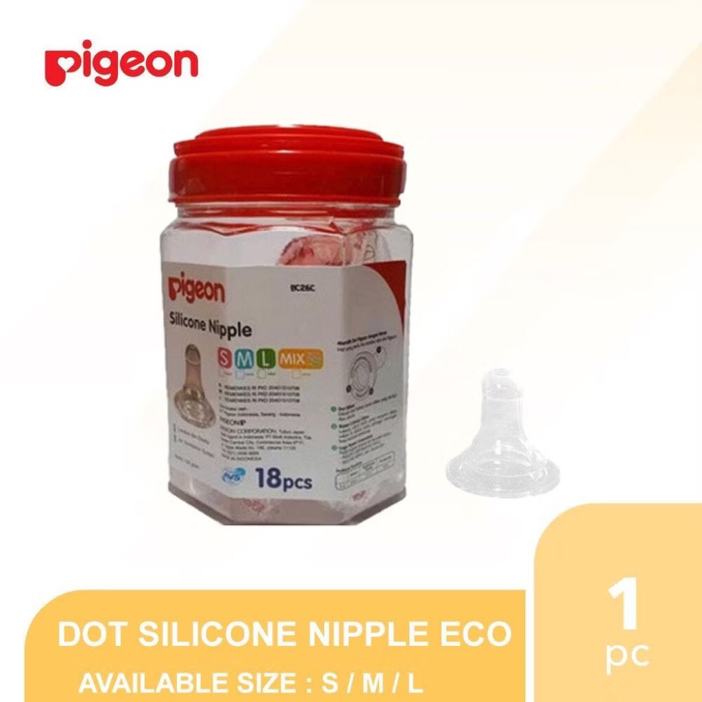 Pigeon Silicone Nipple S/M/L Satuan | Nipple Dot Pigeon Silicone