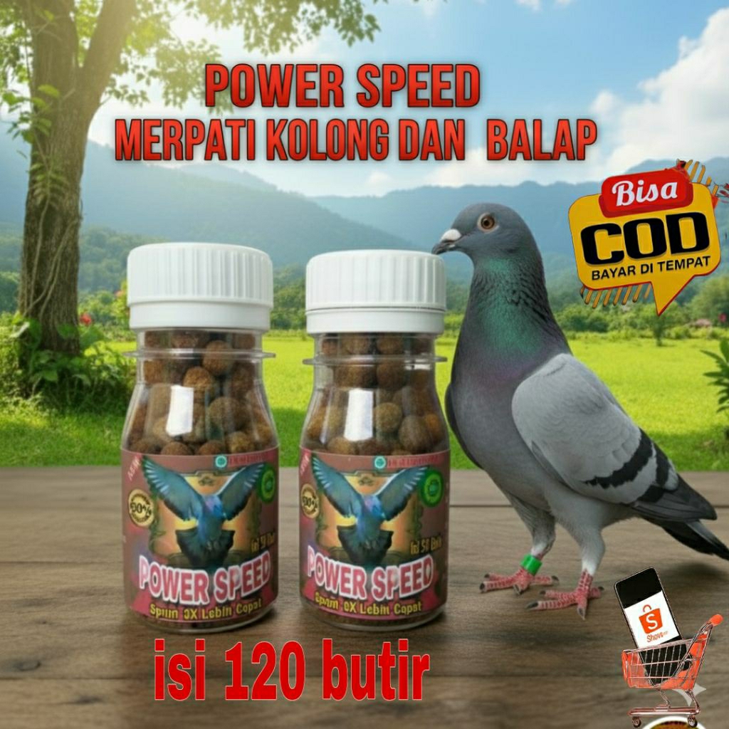 NEW PIL POWER SPEED JAMU MERPATI KOLONG DAN BALAP ISI 50-100-120 BUTIR extra gingseng teki purwoceng