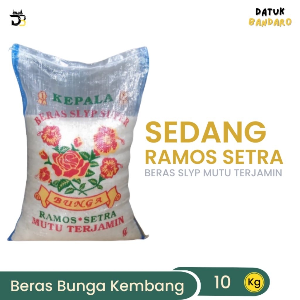 BERAS BUNGA 10KG KEPALA SLYP RAMOS SETRA Kembang 10 Liter Beras Sedang Nasi Putih Bersih Rice Food