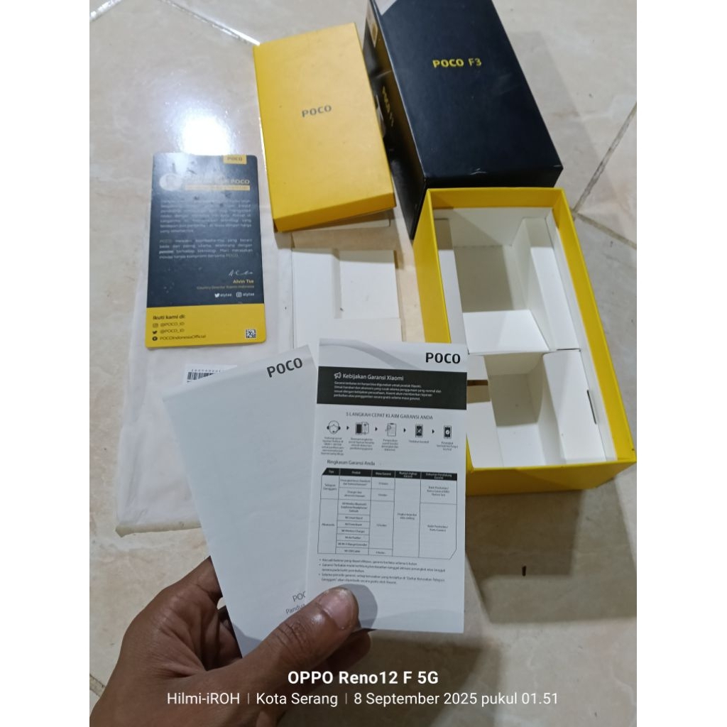 dus box kardus Xiaomi poco F3 sesuai foto RESMI 8 256 bekas second ori copotan