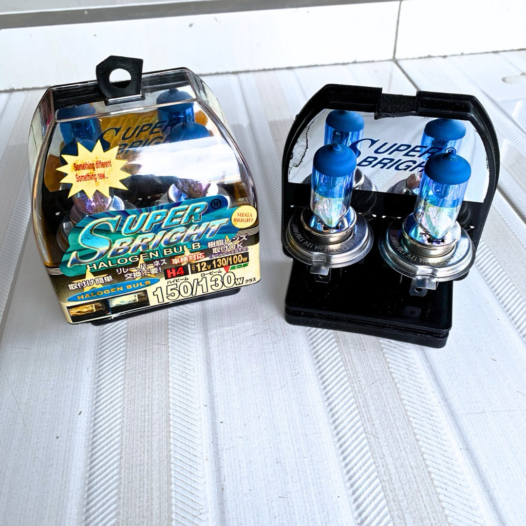 Lampu Mobil Depan H4 Halogen Super Terang 130/100Watt 12 Volt Bohlam Headlight Headlamp Super Bright