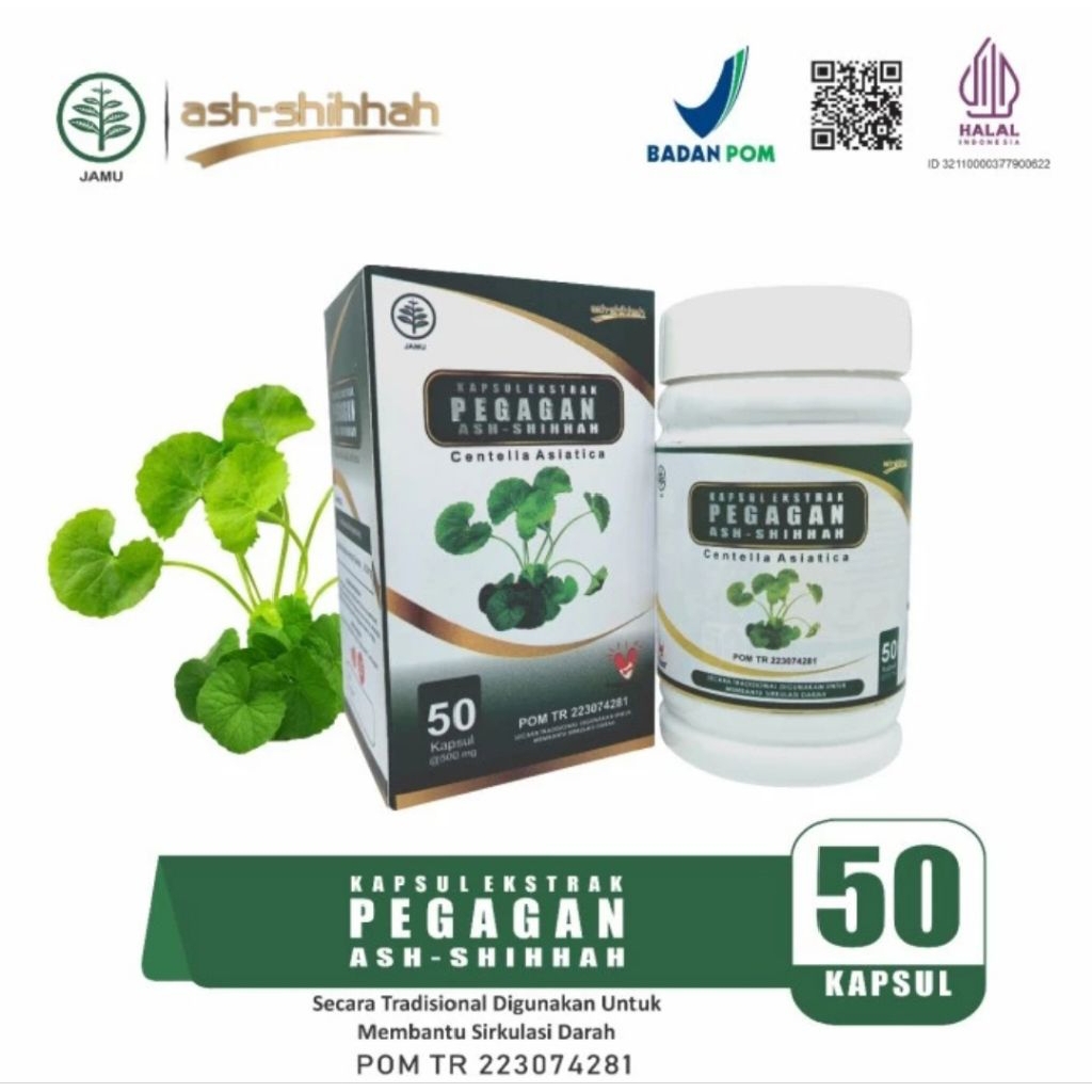 ekstrak daun pegagan kapsul centella asiatica original BPOM 50 kapsul