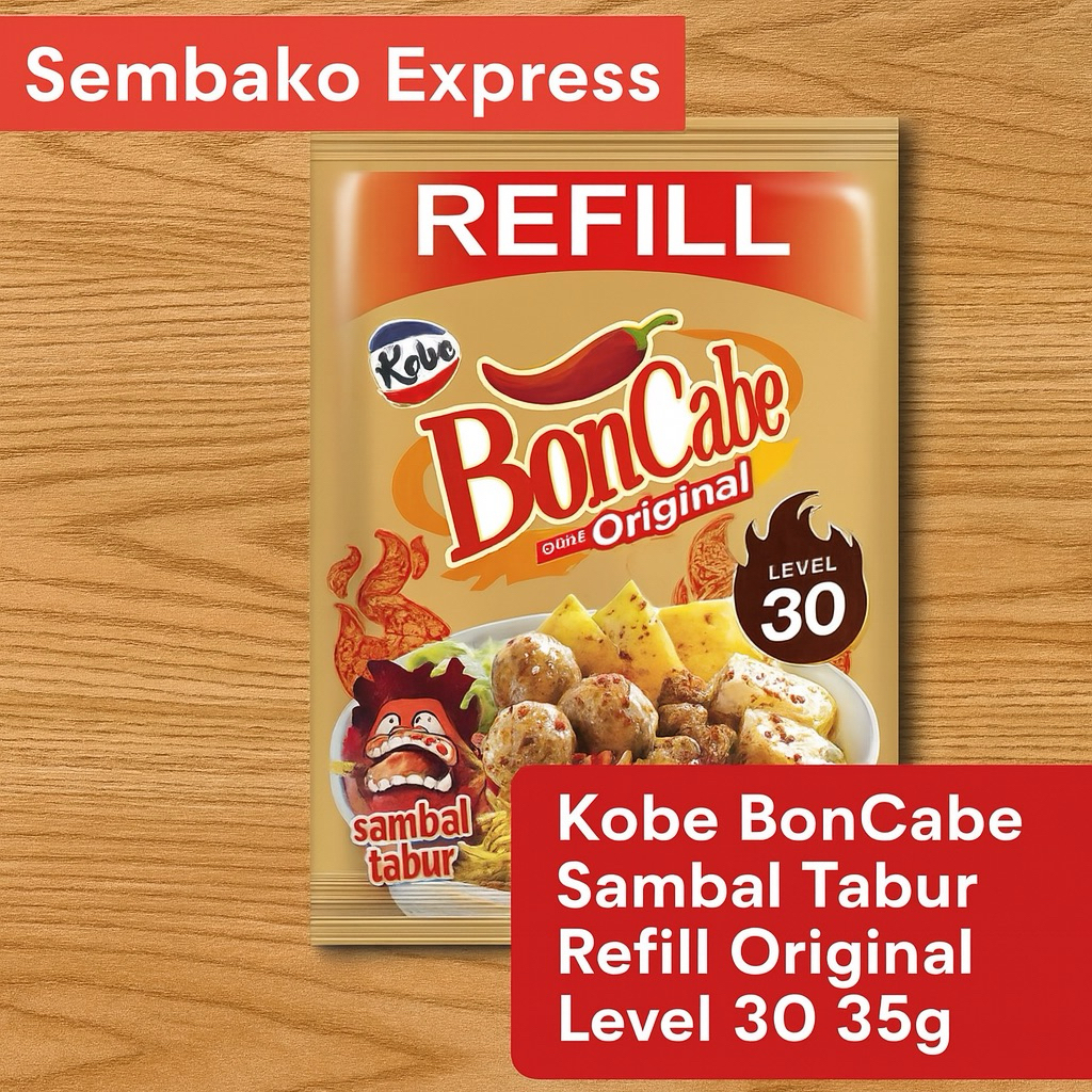 

BonCabe Level 30 Refill 35g – Sambal Tabur Ekstra Pedas, Sensasi Pedas Nampol!