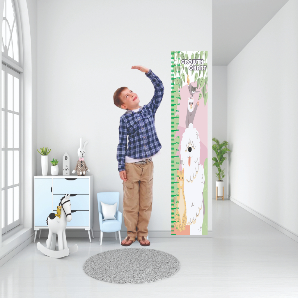 Growth Chart Anak – Alat Ukur Tinggi Badan Bayi & Balita | Desain Kartun Lucu & Edukatif