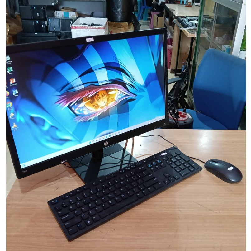 PC Mini FullSet HP Core i7 gen7 + Monitor Led 22 HP + Keyboard Mouse