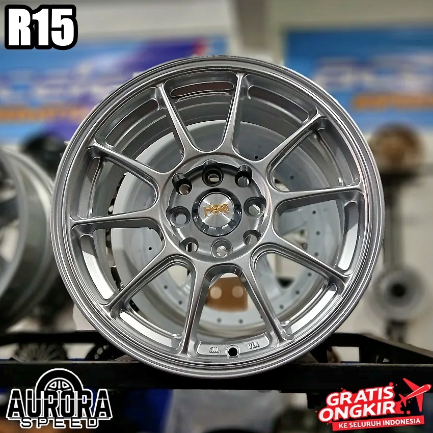 Velg racing ring 15 HSR ZICO R15 lebar 7 Silver untuk mobil Mobilio,Freed,Brio,Sigra,Avanza,Xenia