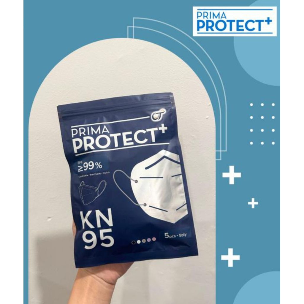 PRIMA PROTECT+ FACE MASK KN95 4ply Masker isi 5 PCS