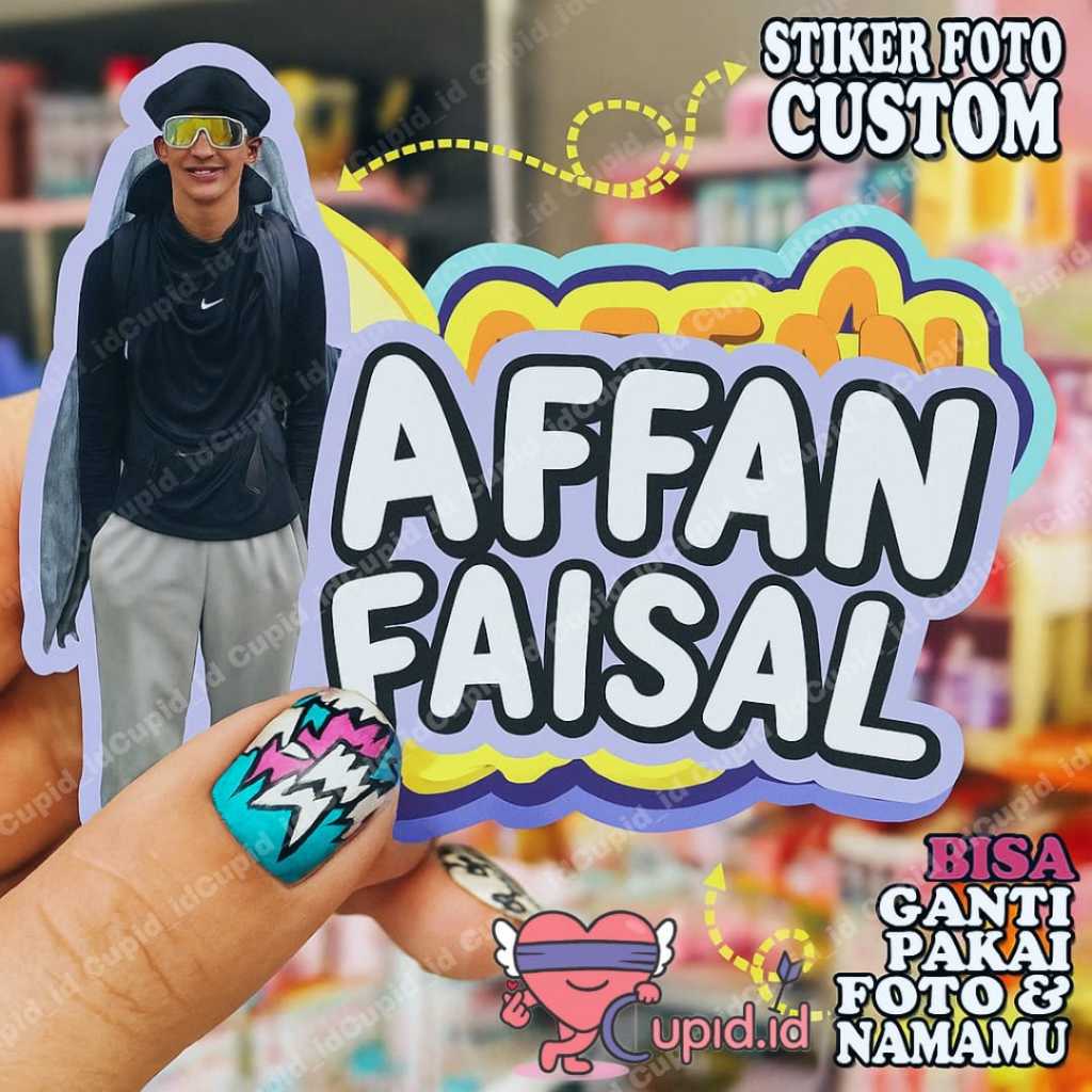 

stiker custom foto nama anti air aman di motor