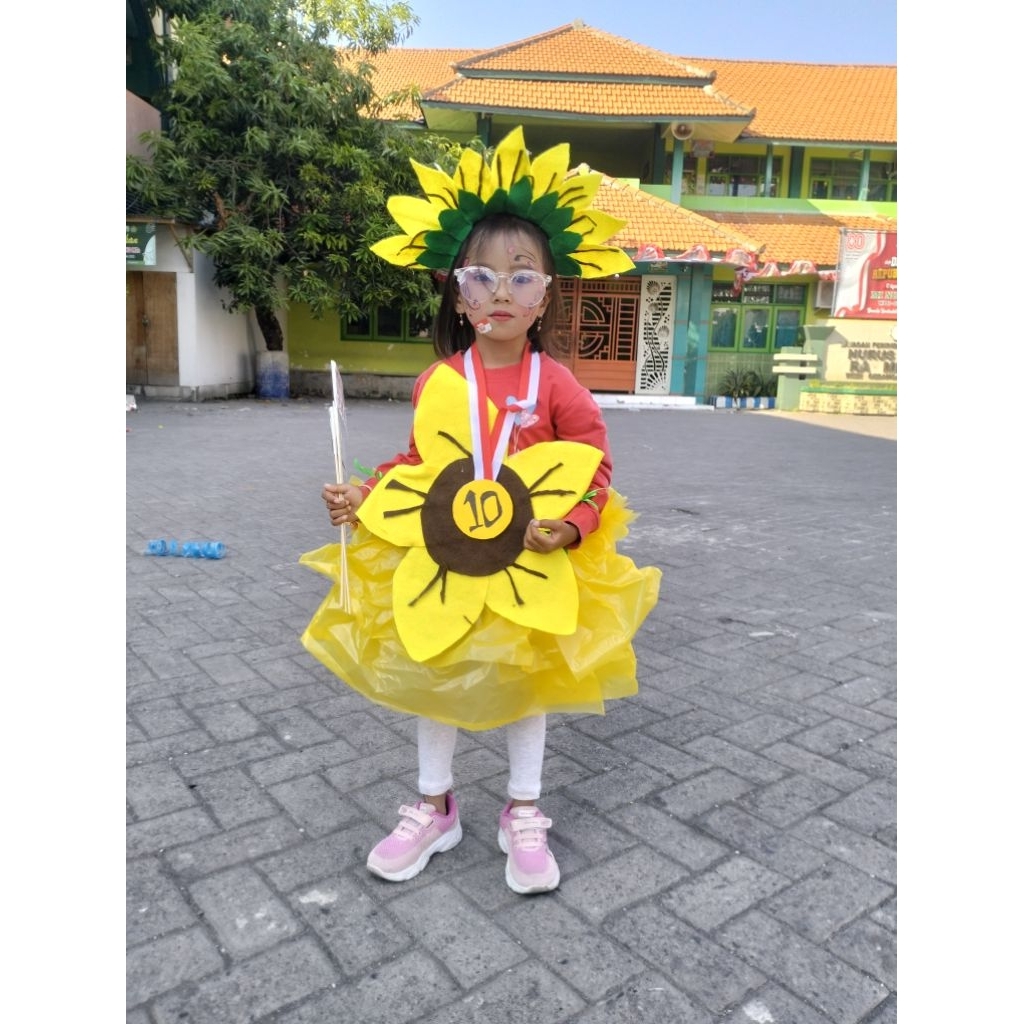 KOSTUM BUNGA MATAHARI KOSTUM KARNAVAL KOSTUM TARI KOSTUM KARAKTER BAJU BUNGA MATAHARI