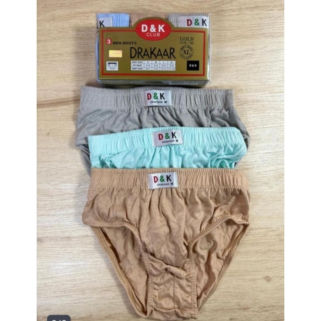 1 Box 3 Pcs Celana Dalam Drakar Gold 788- Celana Dalam Pria Dewasa Berkualitas