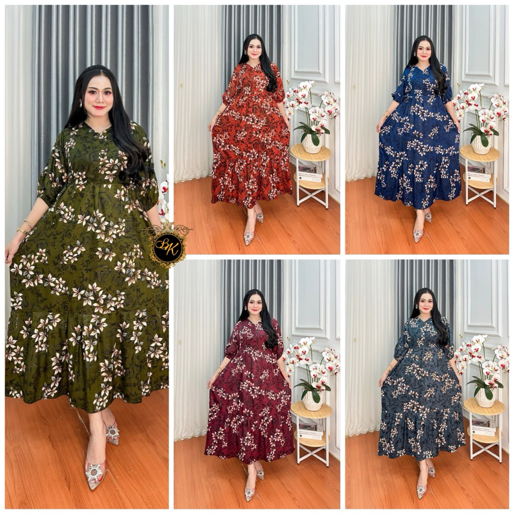 Sekdress Jumbo Ld 130| Dress Jumbo Ld 130| Daster Jumbo Terbaru| Longdress Jumbo Ld 130 |Dress Bunga