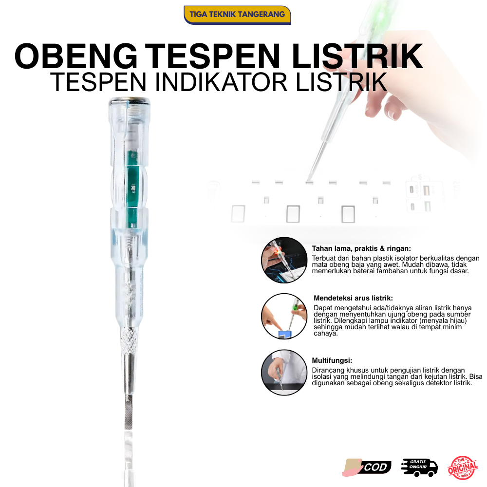 Obeng Tespen Kecil Negatif Obeng Tespen Indikator Led Listrik