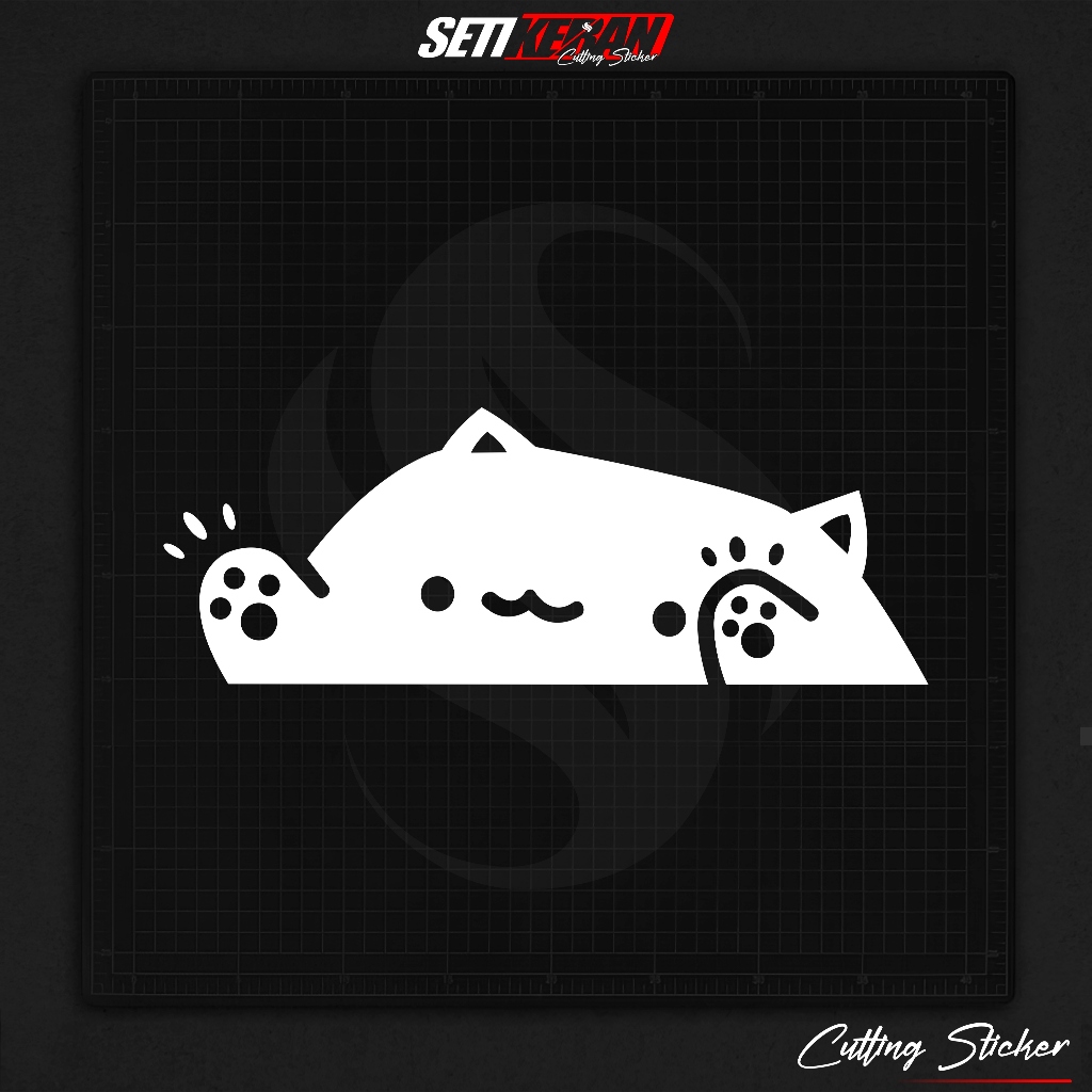 Cutting Stiker Kucing Variasi Motor Mobil Sticker Kucing Lucu Hologram Universal Lucu Timbul Keren N