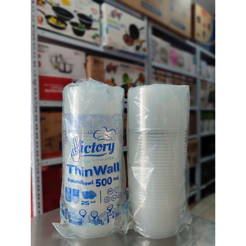 THINWALL VICTORY BULAT 500ml – Wadah Makanan Plastik Serbaguna Bentuk Bulat