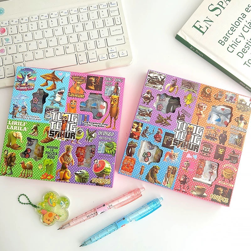 

ANOMALI STICKER SET TUNTUNG SAHUR 100pcs / STIKER SET TUNG TUNG SAHUR ITALIAN ASASINO CAPUCINO