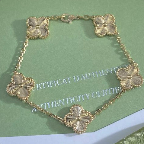 【Emas asli 18K/100%ORI】VCA VanCleefArpels Four-leaf Clover Bracelet Gold/VanCleef Gelang Wanita Emas