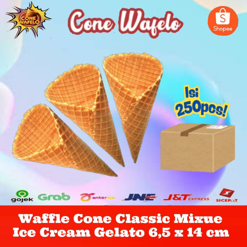 

Waffle Cone Classic ( Mixue Xiyue ) Ice Cream Gelato isi 25 pack / 250 pcs.