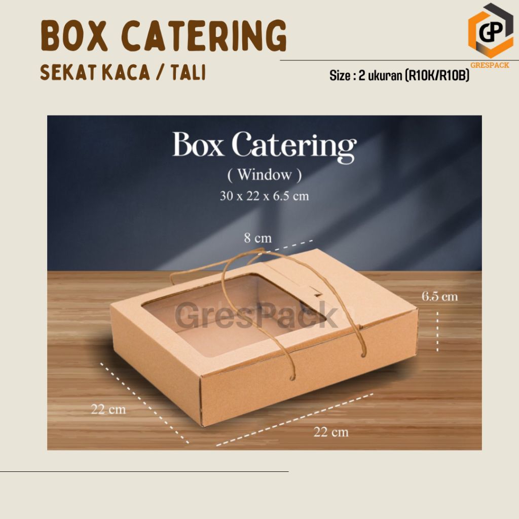 BOX CATERING WINDOW/ Box Catering sekat UK 30x22x6,5/Box Catering Kaca/Box Nasi Sekat