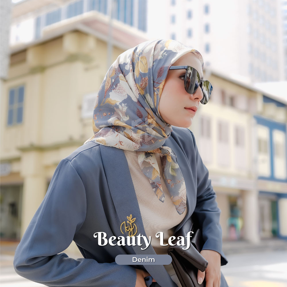 Koyu Hijab Segiempat Viney Jepang Beauty Leaf (autum series)