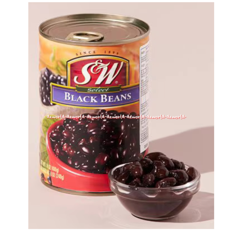 S&W 130gr Black Beans Non GMO Kacang Hitam Kemasan Kaleng Bebas Gluten SW Kacanghitam S and W