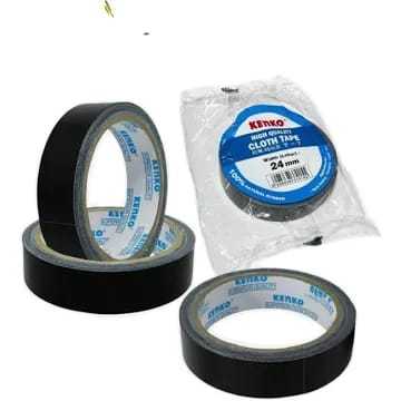 KENKO LAKBAN KAIN HITAM 24MM / LAKBAN KAIN HITAM KENKO 24MM