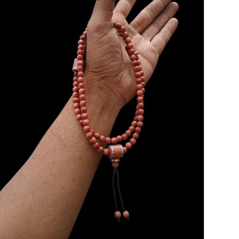 kalung tasbih kayu/galih kembang kantil merah asli Jawa mati ngurak