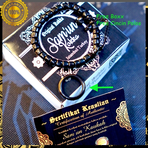 PREMIUM HITAM  KOKKA/Gelang Tasbih 33 Motif Marjan Free Cincin Kokka/Kokka Asli 100%