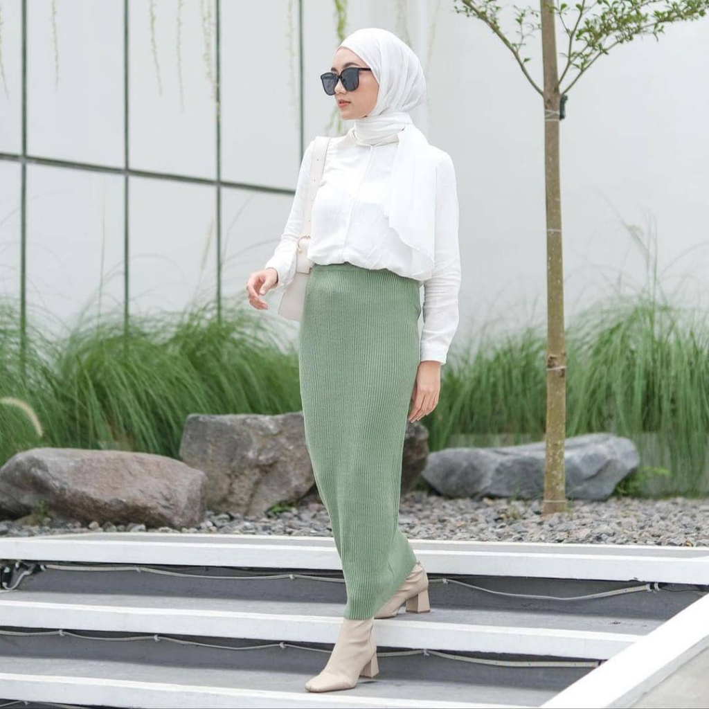 Rok span / rok rajut pensil - rok rajut span - rok wanita terbaru - rok rajut - rok rajut panjang - 