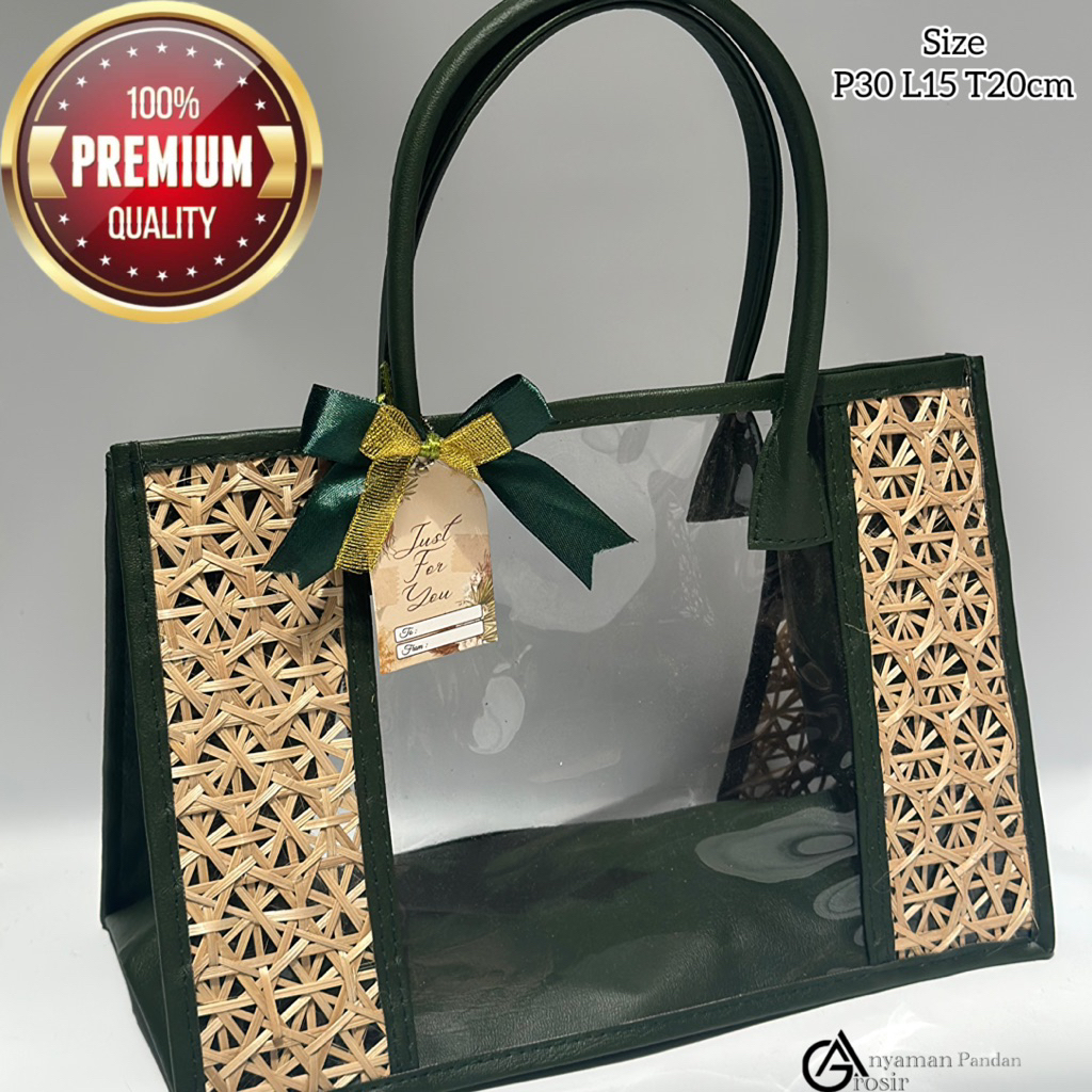 

Tas hampers MIKA MIX BAMBU Uk 30 BESAR GRATIS HANGTAG DAN PITA tas parcel anyaman goodiebag souvenir gift lebaran natal imlek cny