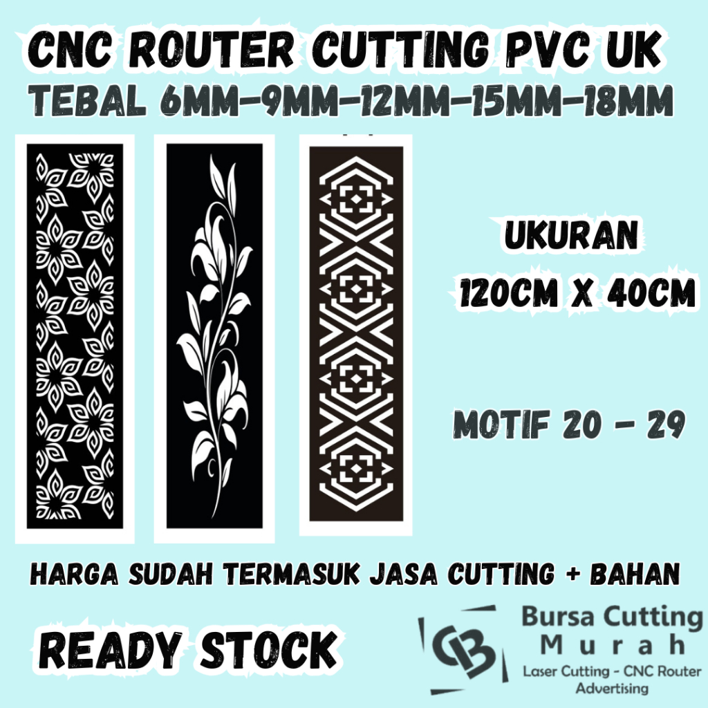 ORNAMEN PVC FOAM BOARD - PARTISI PLAFON CUTTING LASER DEKORASI DINDING RUMAH MINIMALIS MOTIF CUSTOM
