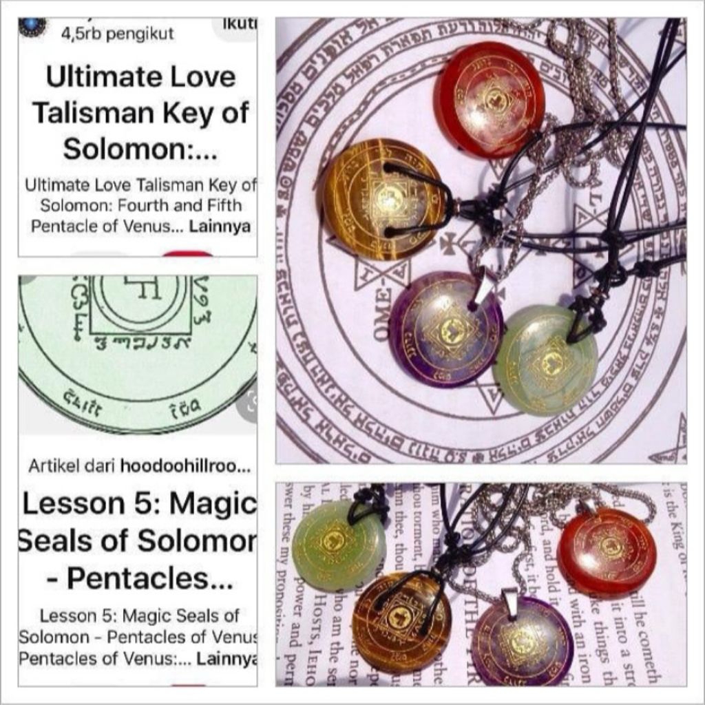 Kalung Liontin Batu Akik Cnta Seal 44 Raja Sulaiman Choker Vintage Unik