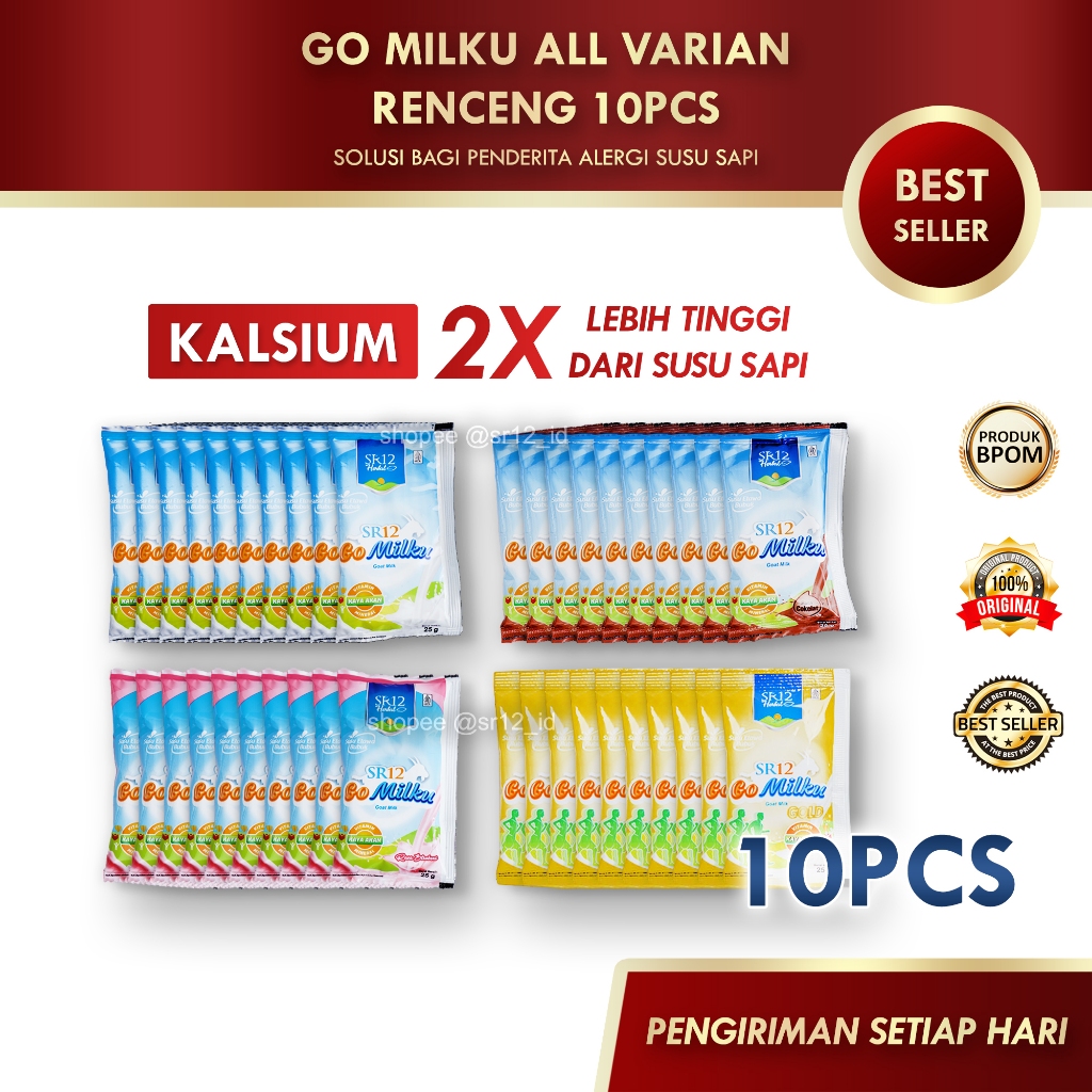 

GO MILKU ALL VARIAN RENCENG 10PCS SR12 / GOMILKU SR12 / SUSU KAMBING ETAWA SR12