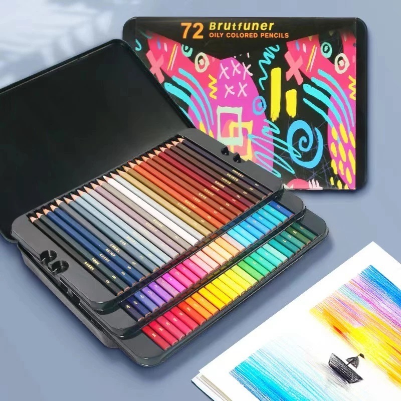 

Brutfuner Pensil Warna Original 72 Colors Tinbox Kotak Besi kaleng