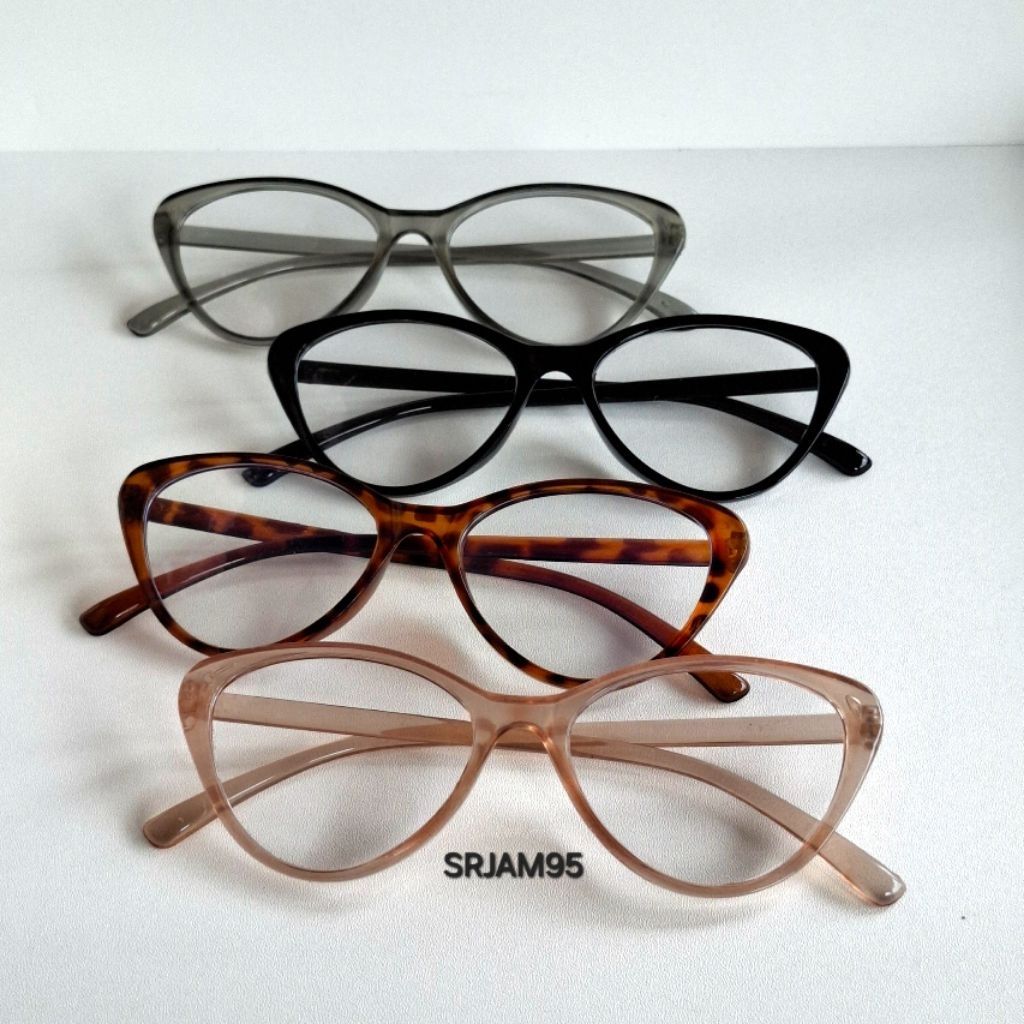 Kacamata Wanita Cat Eye | Kacamata Kekinian | Kacamata Bening Tranparan