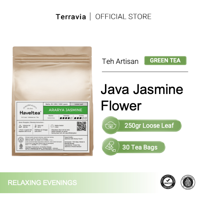 

Haveltea Ararya Jasmine Bunga Melati Green Tea Horeca Big Pouch 250gr