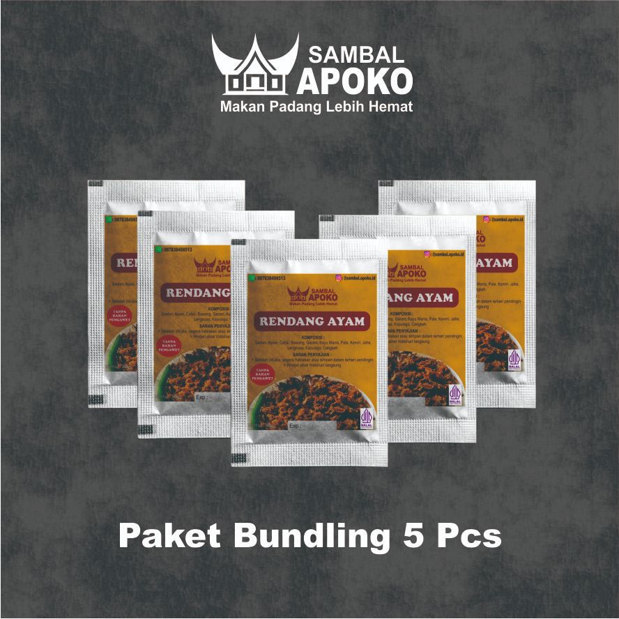 

RENDANG AYAM SUWIR PAKET BUNDLING 5 SACHET 15gr | By Sambal Apoko