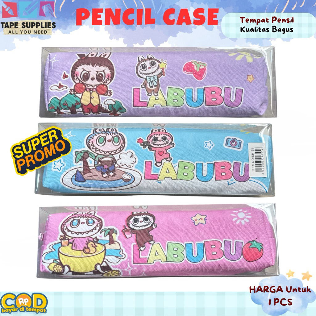 

(SUPER PROMO) Tempat Pensil Labubu Kotak / Pencil Case Persegi Panjang / Kotak Pensil Karakter Lucu
