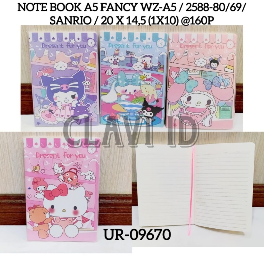 

NOTEBOOK A5 FANCY KUROMI/NOTEBOOK A5 SANRIO