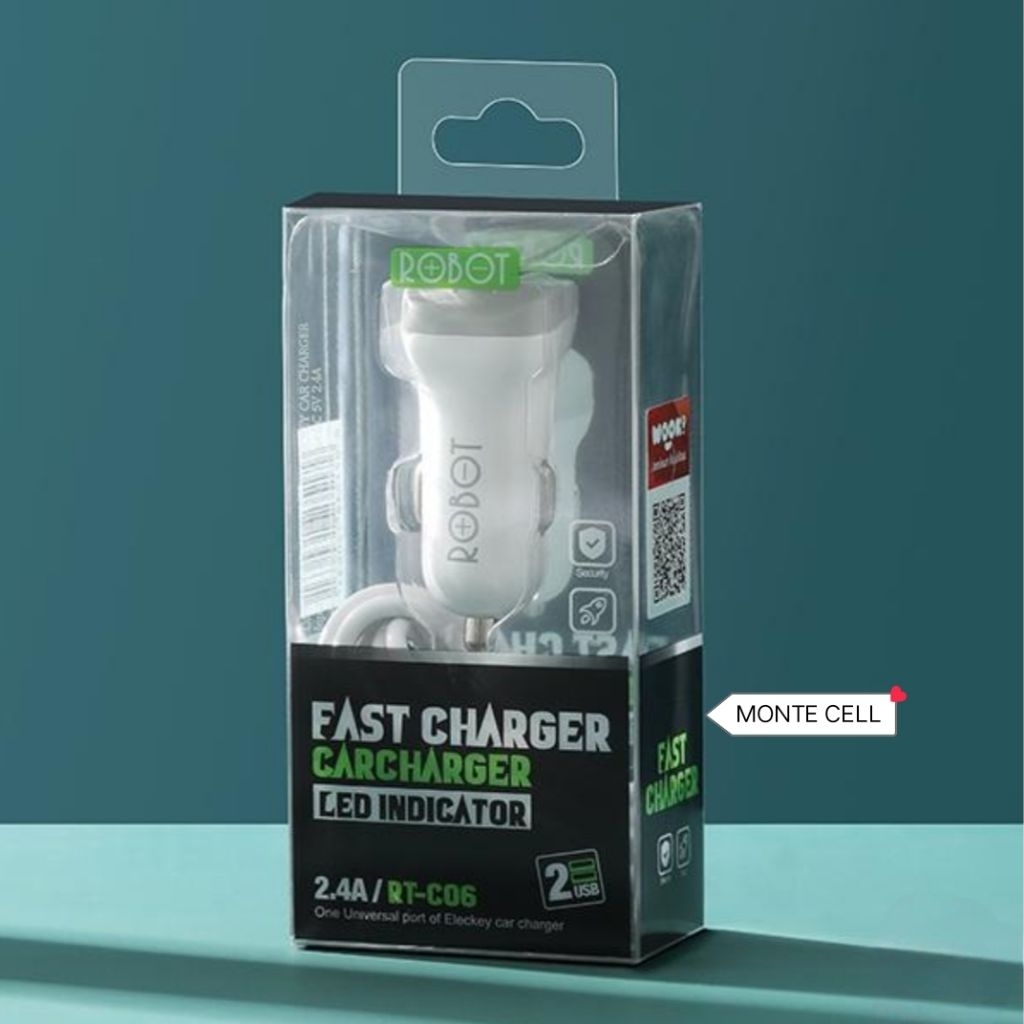 ROBOT RT-C06 Dual Output Car Charger White / Charger Mobil Dual Output