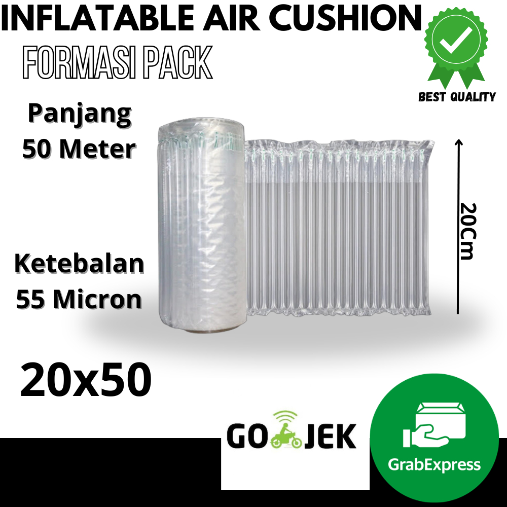 

INFLATABLE AIR CUSHION WRAP FO 20CM X 50M Cushion Wrap Fo-Air / Bubble Wrap Angin Tebal Roll / POLY AIR CUSHION